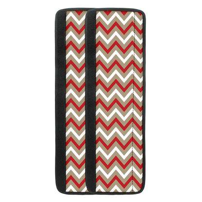 White Beige And Red Chevron Print Refrigerator Handle Covers