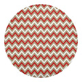 White Beige And Red Chevron Print Round Blanket