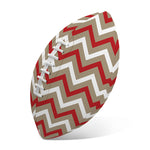 White Beige And Red Chevron Print Rugby Ball