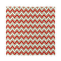 White Beige And Red Chevron Print Silk Bandana
