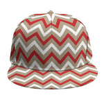 White Beige And Red Chevron Print Snapback Cap