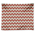 White Beige And Red Chevron Print Tapestry