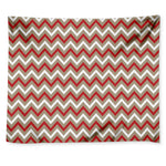 White Beige And Red Chevron Print Tapestry