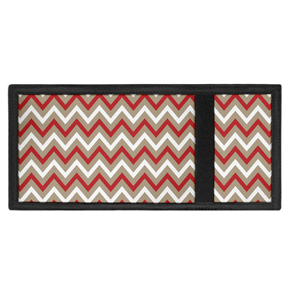 White Beige And Red Chevron Print Trifold Wallet