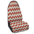 White Beige And Red Chevron Print Waterproof Car Seat Cover
