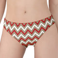 White Beige And Red Chevron Print Women's Panties