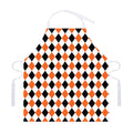 White Black And Orange Harlequin Print Adjustable Apron