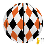 White Black And Orange Harlequin Print Basketball