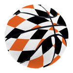 White Black And Orange Harlequin Print Basketball