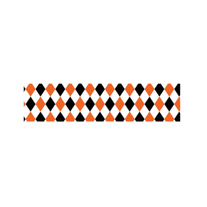 White Black And Orange Harlequin Print Bed Runner