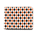 White Black And Orange Harlequin Print Bifold Wallet