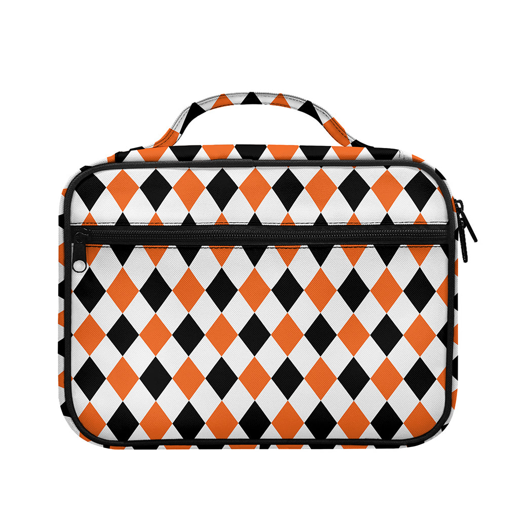 White Black And Orange Harlequin Print Briefcase Bible Bag