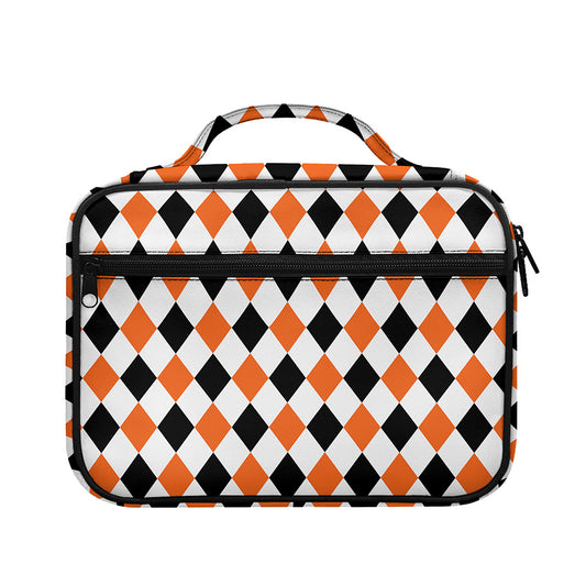 White Black And Orange Harlequin Print Briefcase Bible Bag