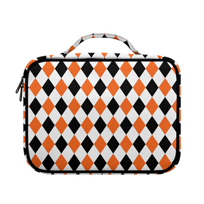 White Black And Orange Harlequin Print Briefcase Bible Bag