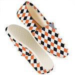 White Black And Orange Harlequin Print Casual Shoes