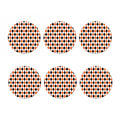 White Black And Orange Harlequin Print Coaster Set