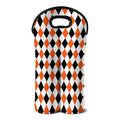 White Black And Orange Harlequin Print Double Neoprene Wine Tote