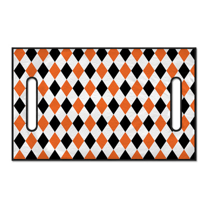 White Black And Orange Harlequin Print Golf Cart Seat Cover