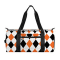 White Black And Orange Harlequin Print Gym Bag