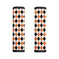 White Black And Orange Harlequin Print Handle Covers