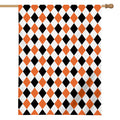 White Black And Orange Harlequin Print House Flag