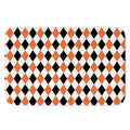 White Black And Orange Harlequin Print Indoor Door Mat