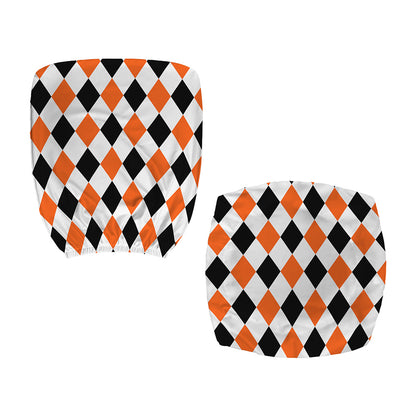 White Black And Orange Harlequin Print Office Chair Cover