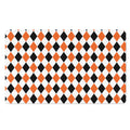 White Black And Orange Harlequin Print Polyester Doormat