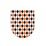 White Black And Orange Harlequin Print Toilet Lid Cover