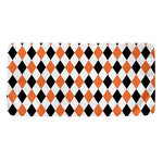 White Black And Orange Harlequin Print Towel