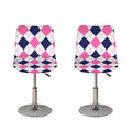 White Blue And Pink Argyle Pattern Print Bar Stool Covers