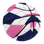 White Blue And Pink Argyle Pattern Print Basketball