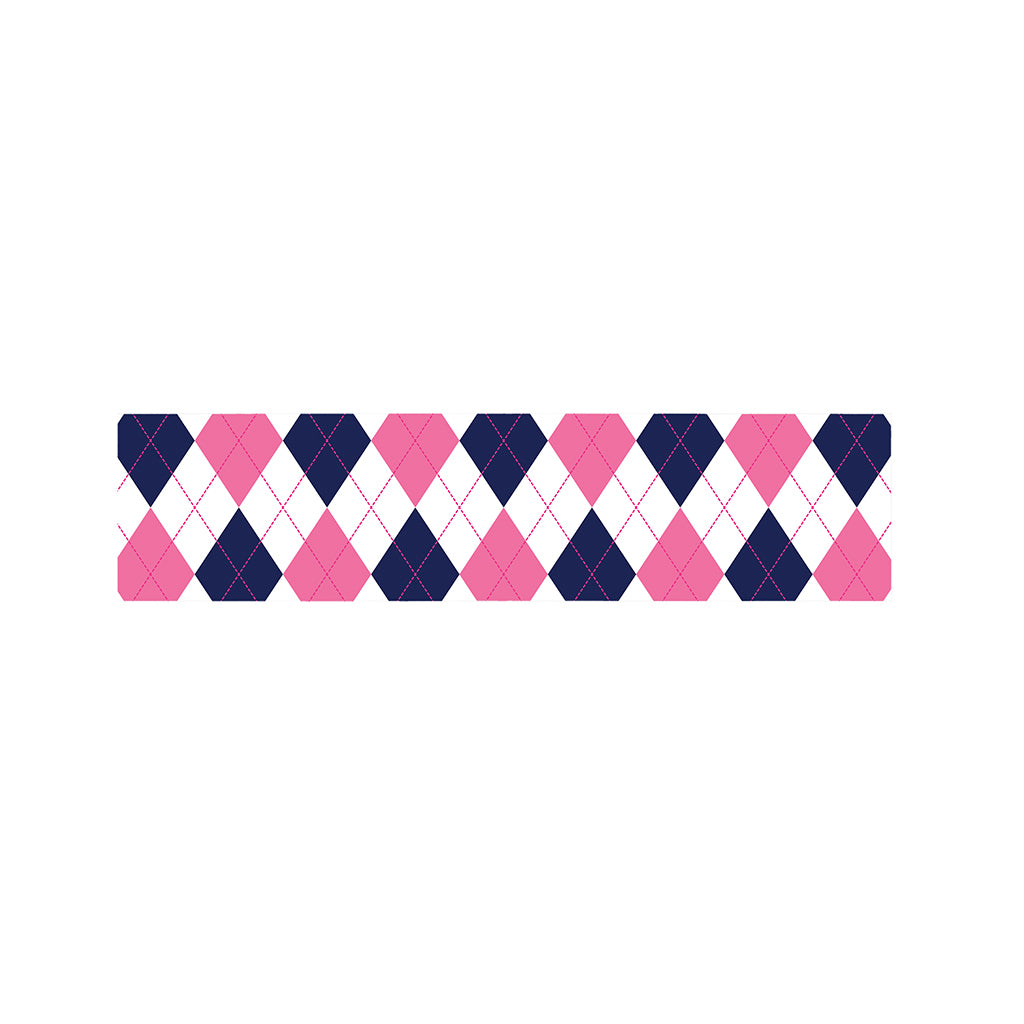 White Blue And Pink Argyle Pattern Print Bed Runner