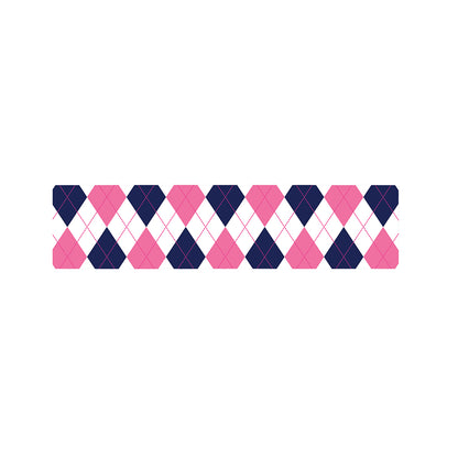 White Blue And Pink Argyle Pattern Print Bed Runner