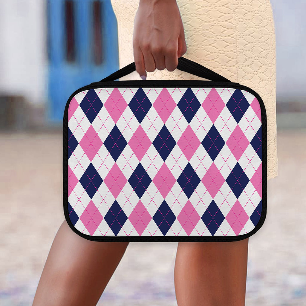 White Blue And Pink Argyle Pattern Print Classic Bible Case