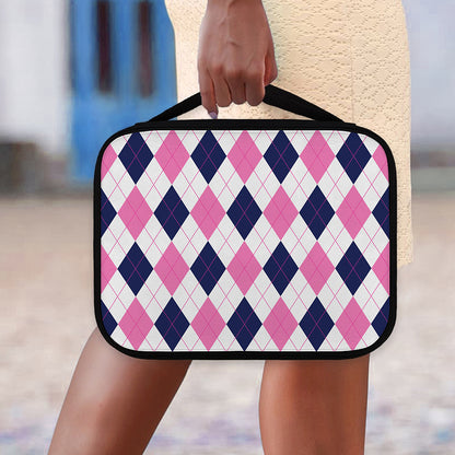 White Blue And Pink Argyle Pattern Print Classic Bible Case