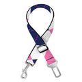 White Blue And Pink Argyle Pattern Print Dog Seat Belt
