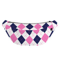White Blue And Pink Argyle Pattern Print Fanny Pack