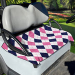 White Blue And Pink Argyle Pattern Print Golf Cart Seat Cover