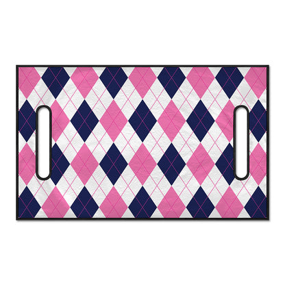 White Blue And Pink Argyle Pattern Print Golf Cart Seat Cover