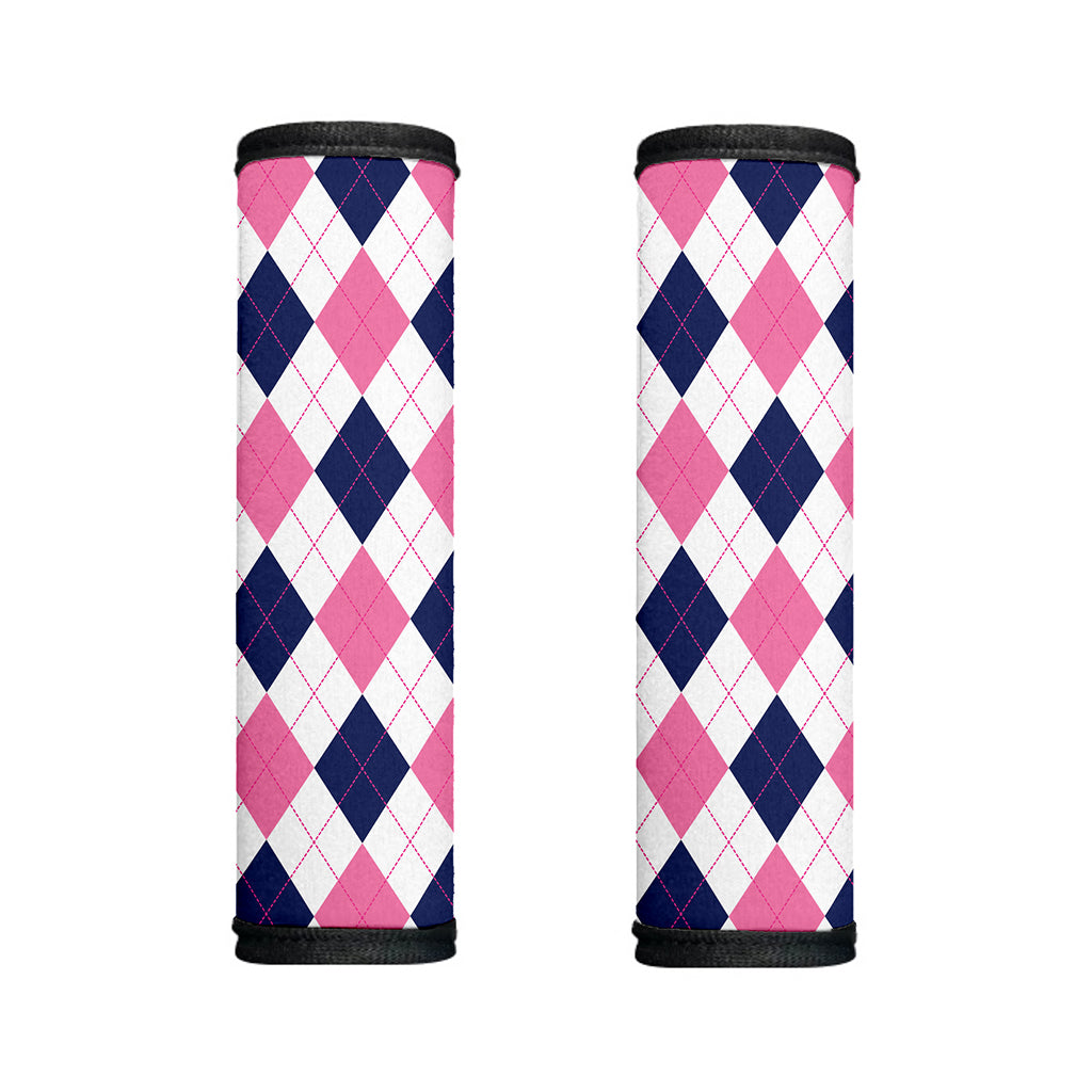 White Blue And Pink Argyle Pattern Print Handle Covers