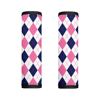 White Blue And Pink Argyle Pattern Print Handle Covers
