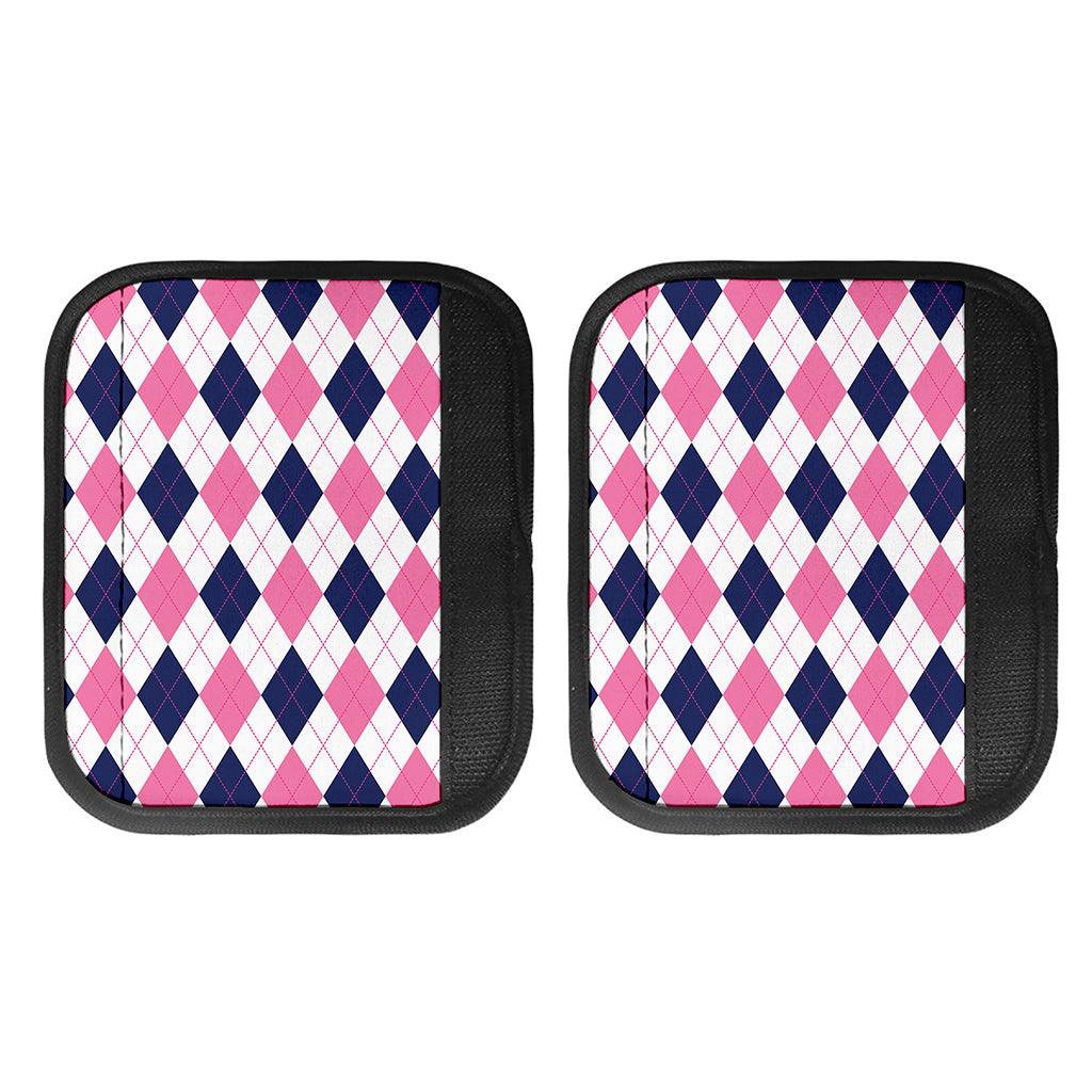 White Blue And Pink Argyle Pattern Print Handle Covers