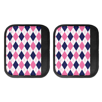White Blue And Pink Argyle Pattern Print Handle Covers
