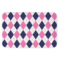 White Blue And Pink Argyle Pattern Print Indoor Door Mat