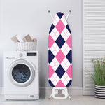 White Blue And Pink Argyle Pattern Print Ironing Board Cover