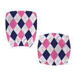 White Blue And Pink Argyle Pattern Print Office Chair Cover