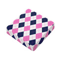 White Blue And Pink Argyle Pattern Print Outdoor Seat Cushion Cover