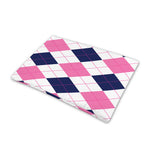 White Blue And Pink Argyle Pattern Print Pet Cooling Mat Cover