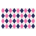 White Blue And Pink Argyle Pattern Print Polyester Doormat